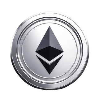 Grafisches Element mit einer schwebenden Ethereum (ETH) Münze