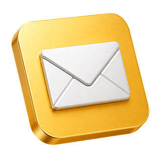3D-Briefumschlag-Icon als Dekoelement auf der Kontaktseite