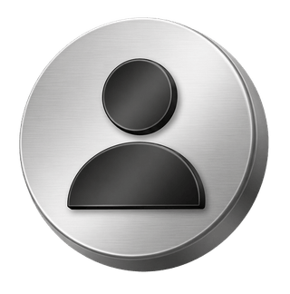 Silbernes 3D-Benutzeravatar-Symbol als dekoratives Element auf der FAQ-Seite